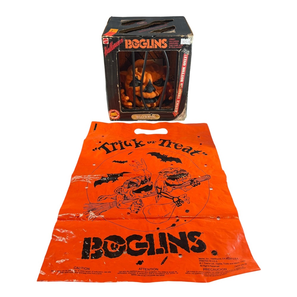 Vintage 1988 Mattel Halloween Boglins Blobkin Puppet with Box and Bag 1904-2518
